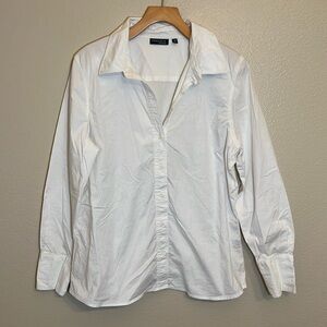 Preview International White Button Down Long Sleeve Blouse